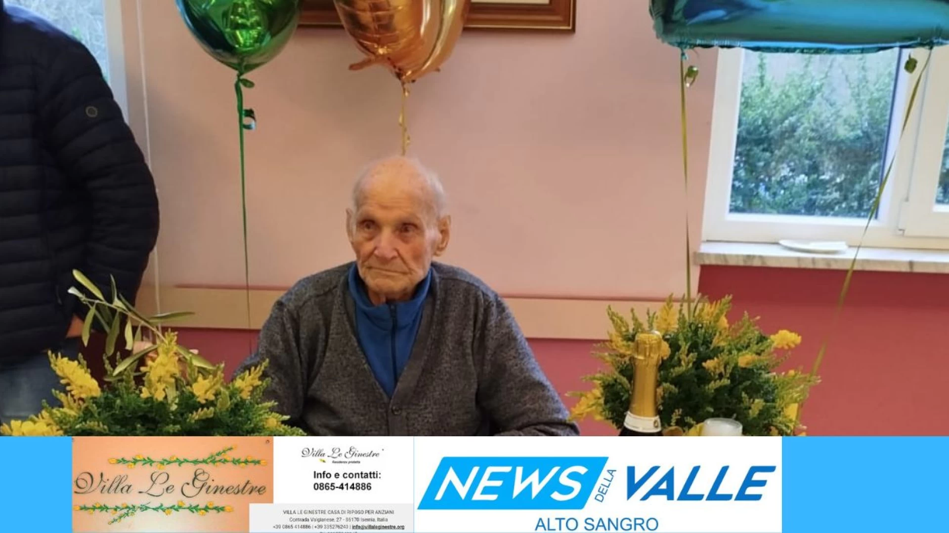 Florindo Matticoli ha festeggiato 102 anni. Ieri pomeriggio la festa a “Villa Le Ginestre”. Il suo ricordo della Guerra e di Mussolini. Guarda il servizio.